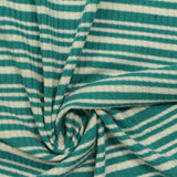Teal Vertical-Stripe Rib Knit, Poly-Viscose — photo 3