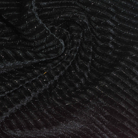 Polyester Stretch Knit Fabric, 240 gsm, 163 cm — Black