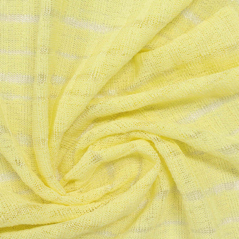 Light Yellow Grid Rib Knit, Polyester