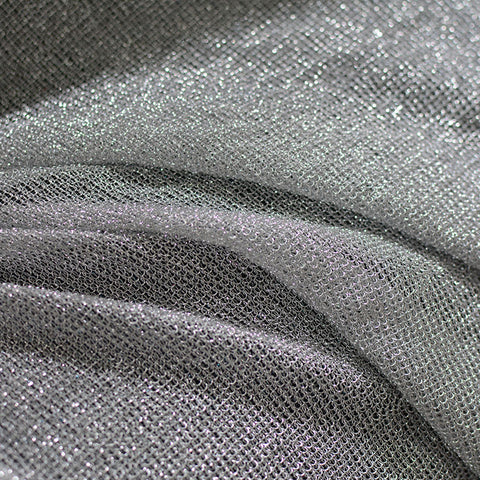 Viscose Metallic Stretch Jersey Knit Fabric, 176 gsm, 150 cm — Grey