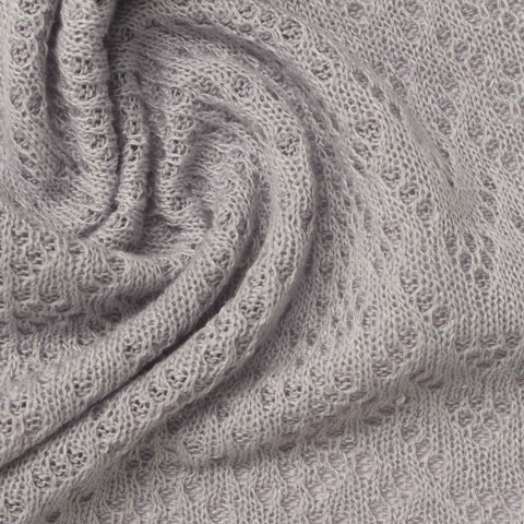 Grey Textured Pointelle Knit, Polyester