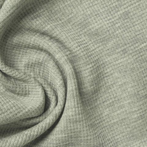 Light Grey Heathered-Marl Waffle Knit, Poly-Cotton