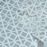 Light Grey Geometric-Grid Milk Silk Knit, Polyester — photo 3