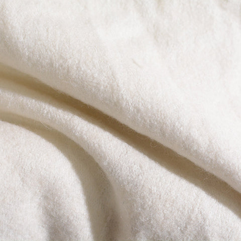 Jacquard Wool Polyester Chunky Knit Fabric, 467 gsm, 160 cm — White