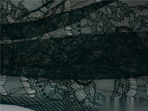 Dark Green Floral Lace, Nylon