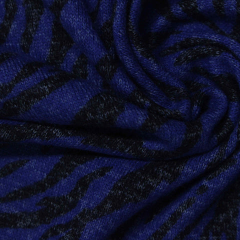Black Zebra Jersey Knit, Polyester, 260 gsm