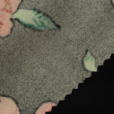 Red Flowers Scuba Knit, Polyester