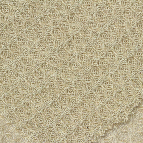Cream Tone-on-Tone Waffle Knit, Poly-Viscose