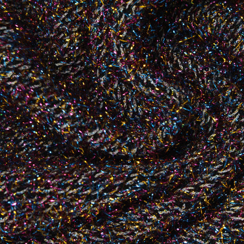 Black Marl Scuba Knit, Poly-Metallic
