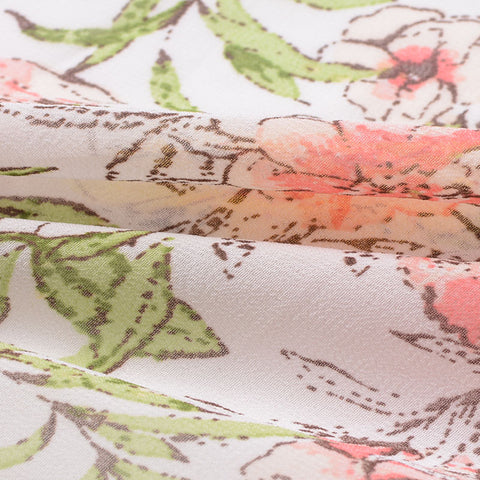 Pink Floral Woven, Polyester, 80 gsm
