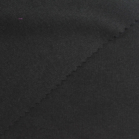 Polyester Stretch Ponte Knit Fabric, 390 gsm, 160 cm — Black