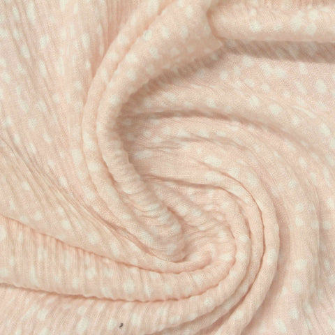 White Irregular-Dot Crepe, Polyester
