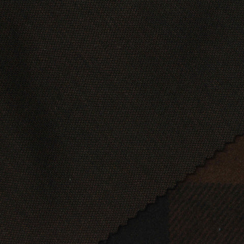 Dark Brown Plaid Interlock Knit, Poly-Viscose, 250 gsm