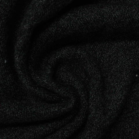 Black Marl French Terry, Cotton-Poly, 300 gsm