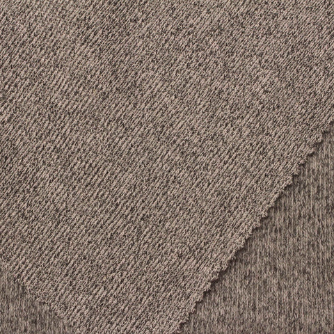 Heathered Brown Marl Rib Knit, Viscose-Poly, 295 gsm