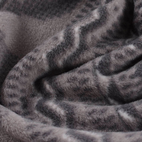 Grey Geometric-Band Fleece, Polyester