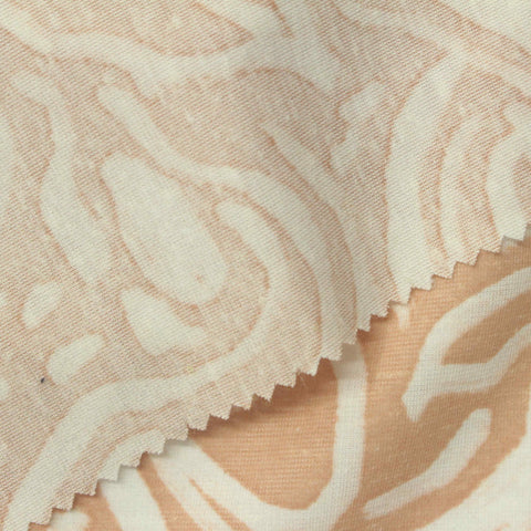 Peach Zebra Ponte Knit, Poly-Linen