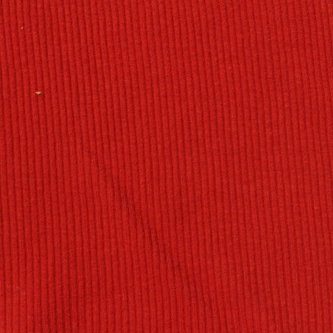 Cotton Polyester Stretch Rib Knit Fabric, 215 gsm — Red