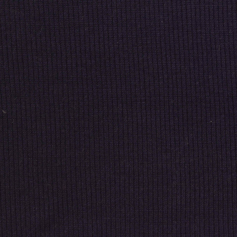 Polyester Stretch Rib Knit Fabric, 259 gsm, 128 cm — Navy