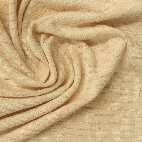 Beige Tone-on-Tone Leaf Pointelle Knit, Polyester