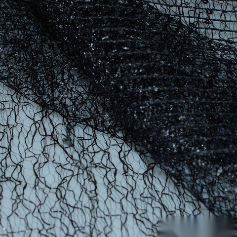Black Horizontal-Line Mesh, Polyester