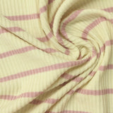 Pink Horizontal-Stripe Rib Knit, Viscose — photo 3