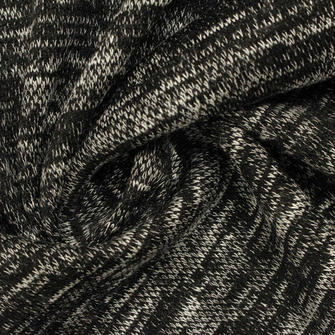 Black Marl Scuba Knit, Poly-Viscose