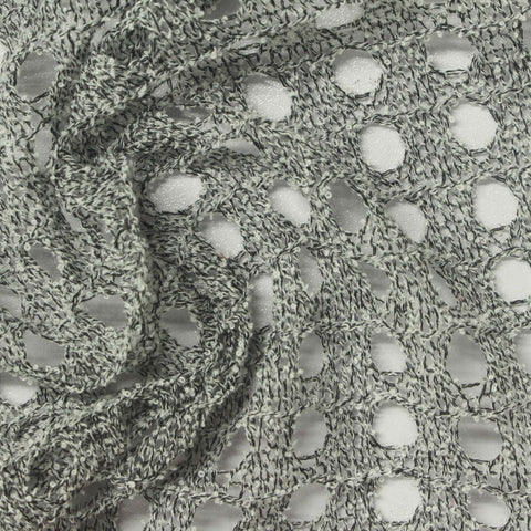 Heathered Grey Marl Pointelle Knit, Polyester