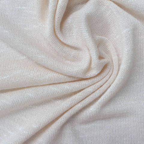 Polyester Viscose Stretch Chunky Knit Fabric, 165 gsm, 160 cm — Beige