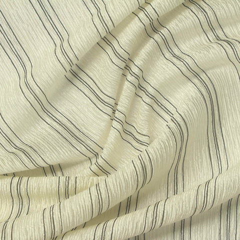 Dark Grey Vertical-Stripe Crepe, Acetate-Nylon