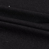 Viscose Polyester Stretch Chunky Knit Fabric, 180 gsm — Black — photo 3