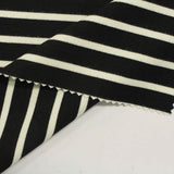 Black Horizontal-Stripe Ponte Knit, Viscose-Poly — photo 3