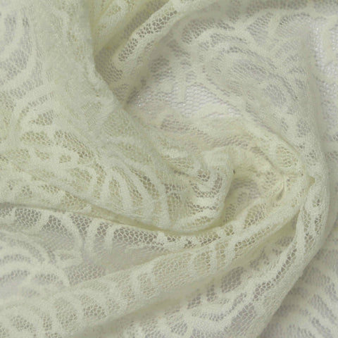 White Floral Lace, Nylon, 130 cm