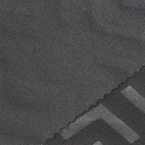 Dark Grey Geometric-Chevron Scuba Knit, Polyester