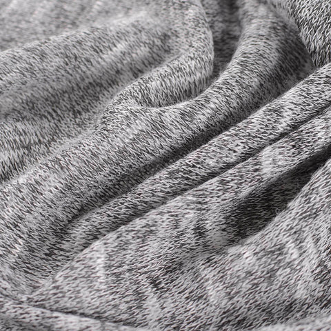 Grey Marl Chunky Knit, Viscose-Poly, 108 gsm
