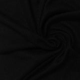 Polyester Viscose Rib Knit Fabric, 160 gsm — Black — photo 3