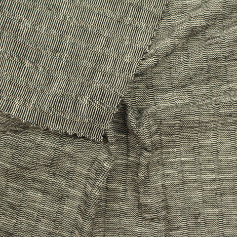 Dark Grey Vertical-Band Interlock Knit, Poly-Cotton