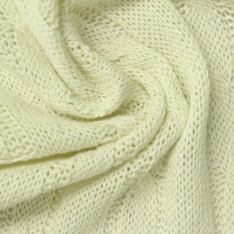 Jacquard Polyester Viscose Pointelle Knit Fabric, 290 gsm, 140 cm — Yellow