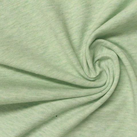 Light Green Marl Jersey Knit, Cotton-Poly, 160 gsm