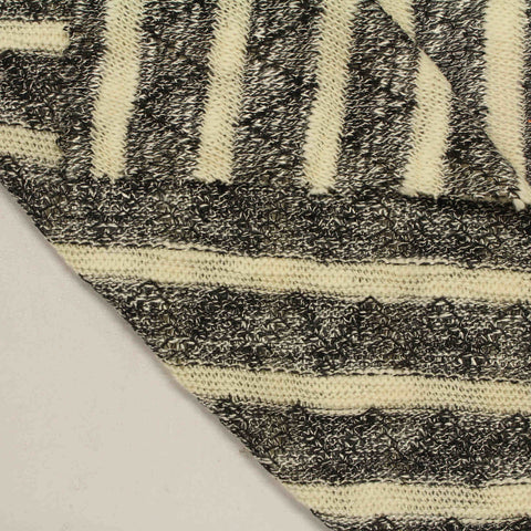 Cream Stripes Pointelle Knit, Cotton-Viscose