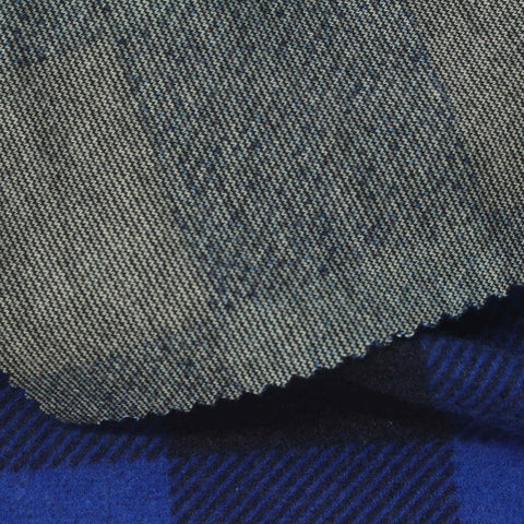 Blue Check Interlock Knit, Polyester, 250 gsm