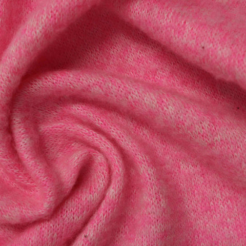 Pink Marl Chunky Knit, Viscose-Poly, 180 gsm, 155 cm