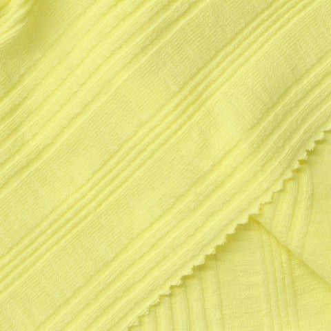 Slub Cotton Viscose Stretch Rib Knit Fabric, 200 gsm, 150 cm — Yellow