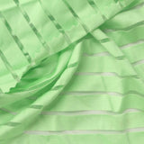 Light Green Horizontal-Stripe Milk Silk Knit, Polyester — photo 3
