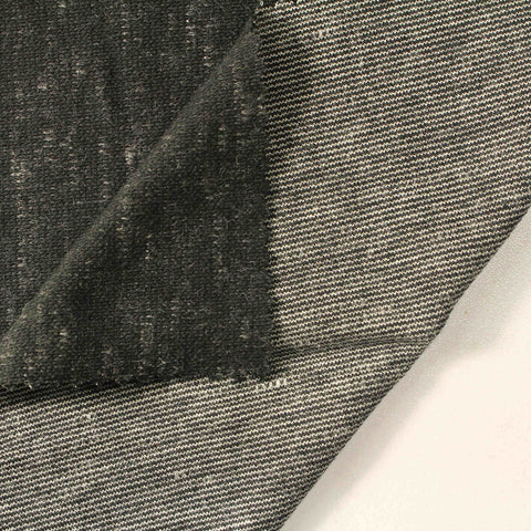 Dark Grey Marl Rib Knit, Cotton-Acrylic