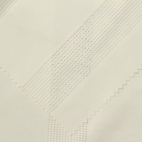 Beige Vertical-Stripe Mesh, Polyester