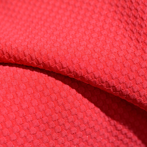 Jacquard Polyester Stretch Knit Fabric, 200 gsm, 160 cm — Red