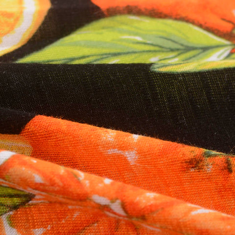 Orange Leaves Knit, Viscose