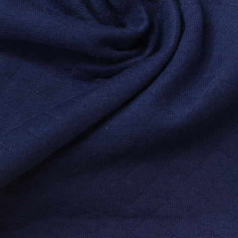 Navy Tone-on-Tone Interlock Knit, Cotton-Poly