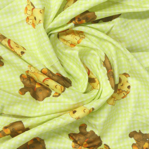 Printed Polyester Stretch Jersey Knit Fabric, 110 gsm, 152 cm — Green